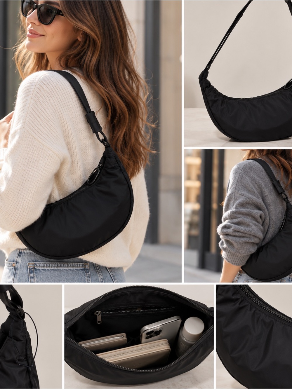 Thacker Round Mini Shoulder Bag Black